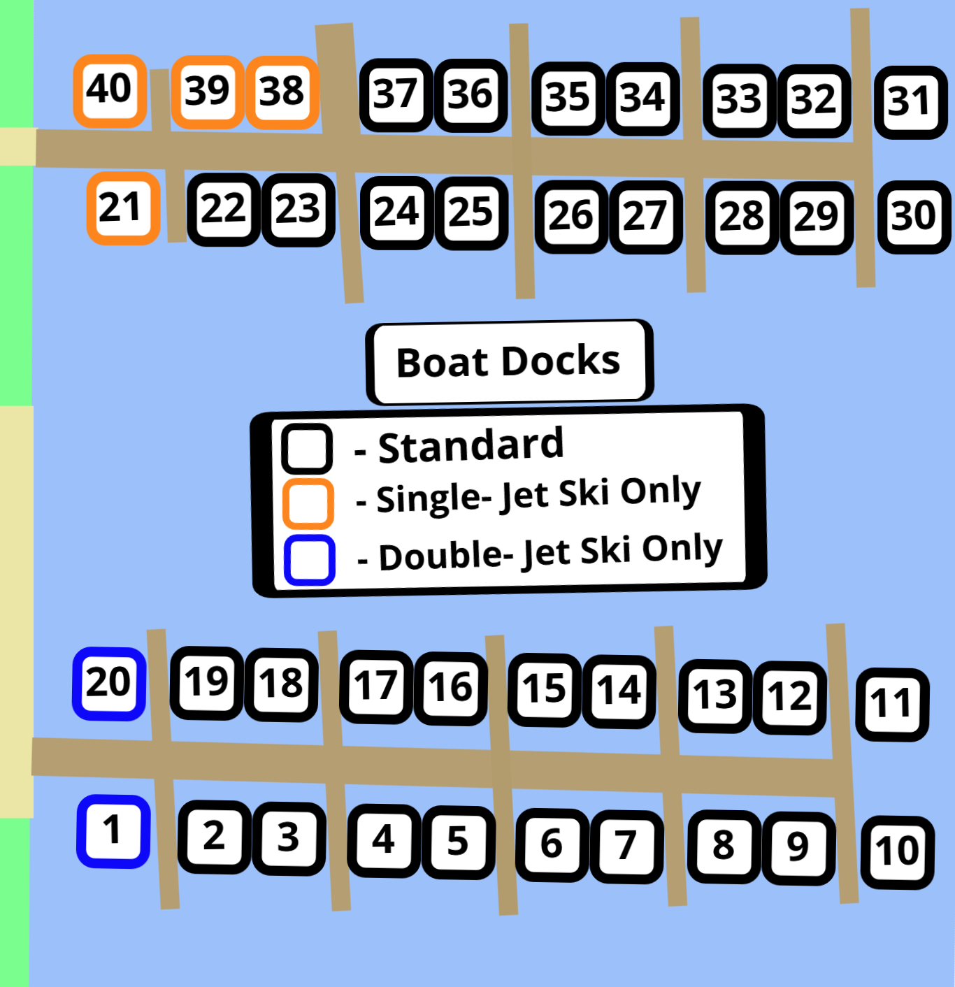Valhalla Island Campground Boat Slip Map